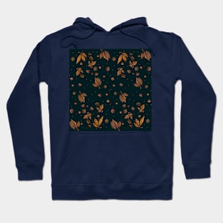 Autumn seamless pattern with chestnuts and leaves Hoodie